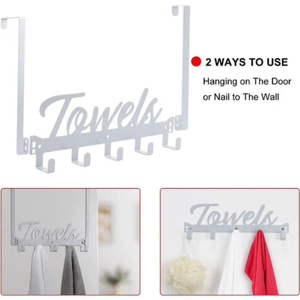 Over The Door Hooks Towel Rack for Bathroom Towel Holder for Hanging Heavy Duty